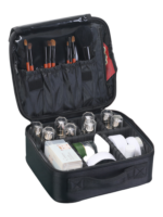Mallette de maquillage professionnelle de transport pour déplacement quotidien compatible valise avec brosses et produits de beauté variation mini noir