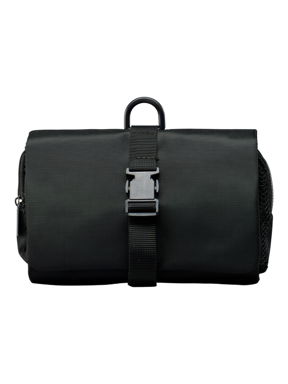 Trousse de toilette homme compacte pliable à suspendre avec multiple compartiments en néoprène noir étanche pour voyage