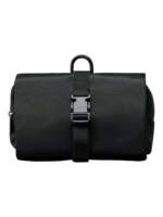Trousse de toilette homme compacte pliable à suspendre avec multiple compartiments en néoprène noir étanche pour voyage