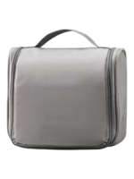 Trousse de toilette homme compacte pliable à suspendre avec multiple compartiments grise pour voyage avec poignée pratique
