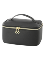 Trousse maquillage avec élastiques compartiments et rangement pinceaux noire zippee avec poignee pour cosmetiques Trousse maquillage avec élastiques compartiments et rangement pinceaux noire zippee avec poignee pour cosmetiques