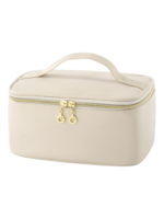 Trousse maquillage avec élastiques compartiments rangement pinceaux marron design moderne format pratique pour cosmétiques Trousse maquillage avec élastiques compartiments rangement pinceaux marron design moderne format pratique pour cosmétiques