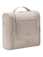 Grande trousse avec crochet à suspendre pratique pochettes et compartiments beige organisation voyage accessoires femme Grande trousse avec crochet à suspendre pratique pochettes et compartiments beige organisation voyage accessoires femme
