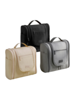 Grande trousse avec crochet à suspendre pratique pochettes et compartiments noir beige gris accessoires de voyage organisateur