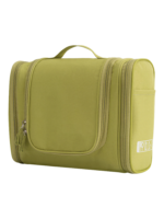 Grande trousse de toilette colorée à suspendre unisexe avec plusieurs pochettes et compartiments en vert compacte et pratique