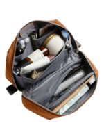 Petite trousse de toilette homme grande ouverture pratique avec plusieurs pochettes internes couleur marron design fonctionnel organisateur